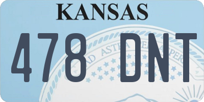 KS license plate 478DNT