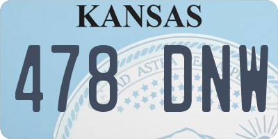 KS license plate 478DNW