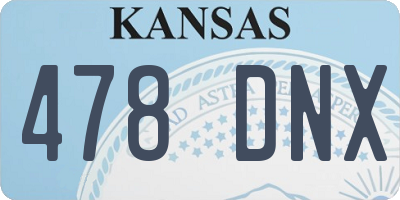 KS license plate 478DNX