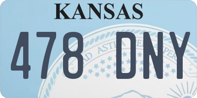 KS license plate 478DNY