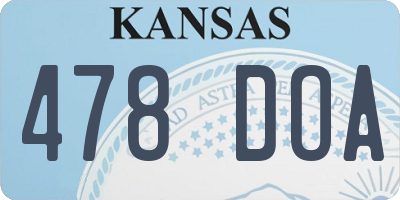 KS license plate 478DOA