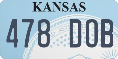 KS license plate 478DOB
