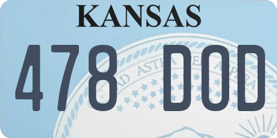 KS license plate 478DOD