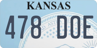 KS license plate 478DOE