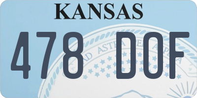 KS license plate 478DOF