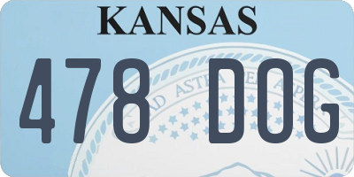 KS license plate 478DOG