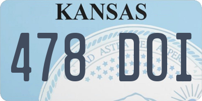 KS license plate 478DOI