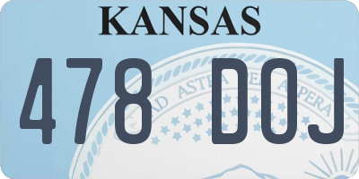 KS license plate 478DOJ