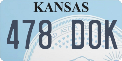 KS license plate 478DOK