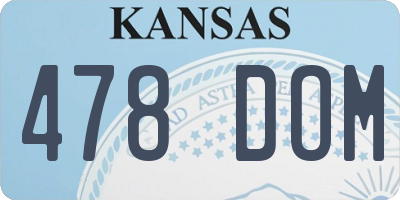 KS license plate 478DOM