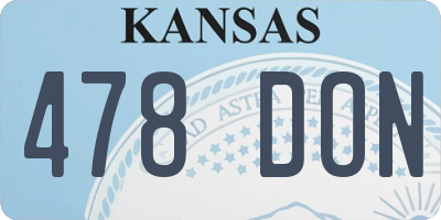 KS license plate 478DON