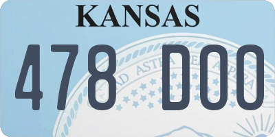 KS license plate 478DOO