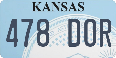 KS license plate 478DOR