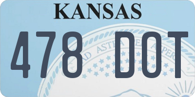 KS license plate 478DOT