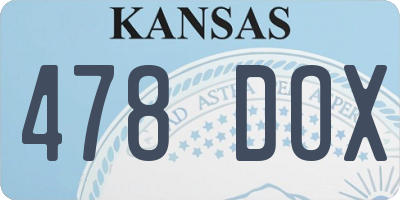 KS license plate 478DOX