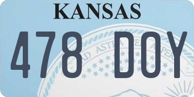 KS license plate 478DOY