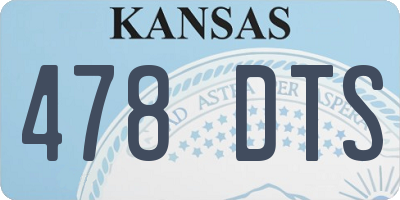 KS license plate 478DTS