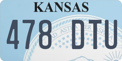 KS license plate 478DTU