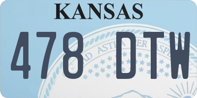 KS license plate 478DTW