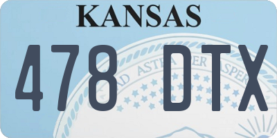 KS license plate 478DTX