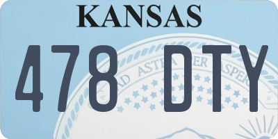 KS license plate 478DTY