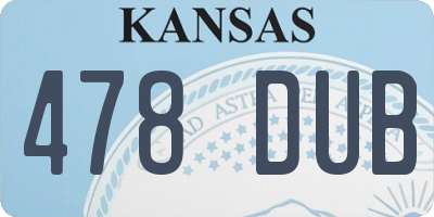 KS license plate 478DUB