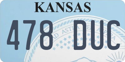 KS license plate 478DUC