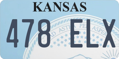 KS license plate 478ELX