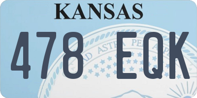 KS license plate 478EQK