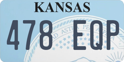 KS license plate 478EQP