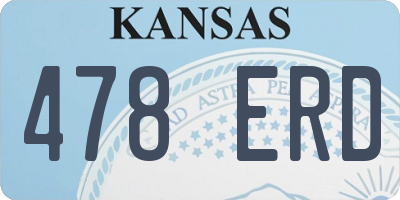 KS license plate 478ERD