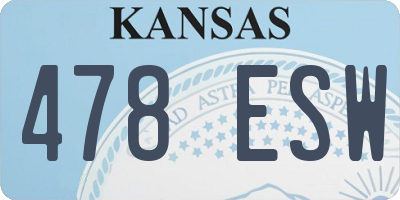 KS license plate 478ESW