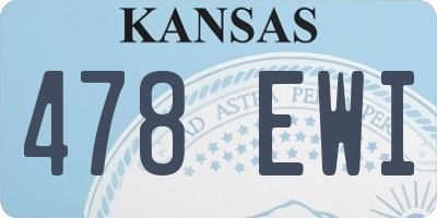 KS license plate 478EWI