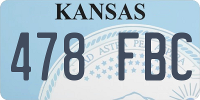 KS license plate 478FBC