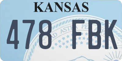 KS license plate 478FBK