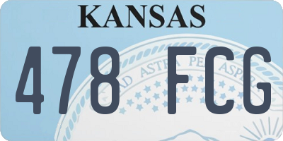 KS license plate 478FCG