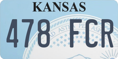 KS license plate 478FCR