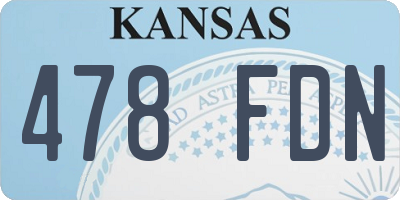 KS license plate 478FDN