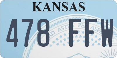 KS license plate 478FFW