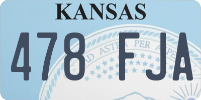 KS license plate 478FJA