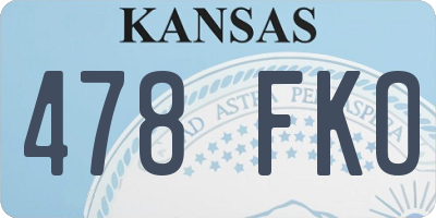 KS license plate 478FKO