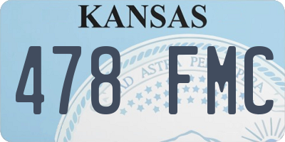 KS license plate 478FMC