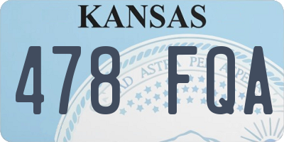 KS license plate 478FQA