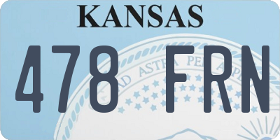KS license plate 478FRN