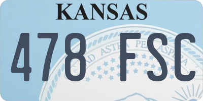KS license plate 478FSC