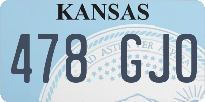 KS license plate 478GJO