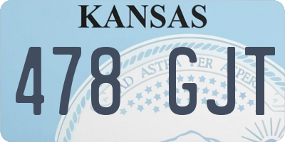 KS license plate 478GJT