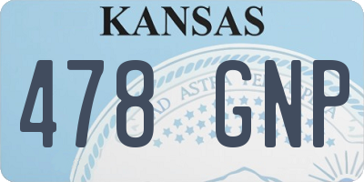 KS license plate 478GNP