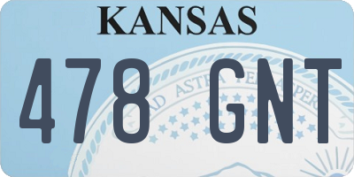 KS license plate 478GNT