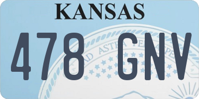 KS license plate 478GNV